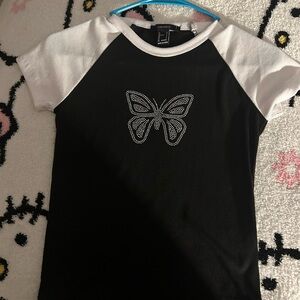 butterfly a little cropped top